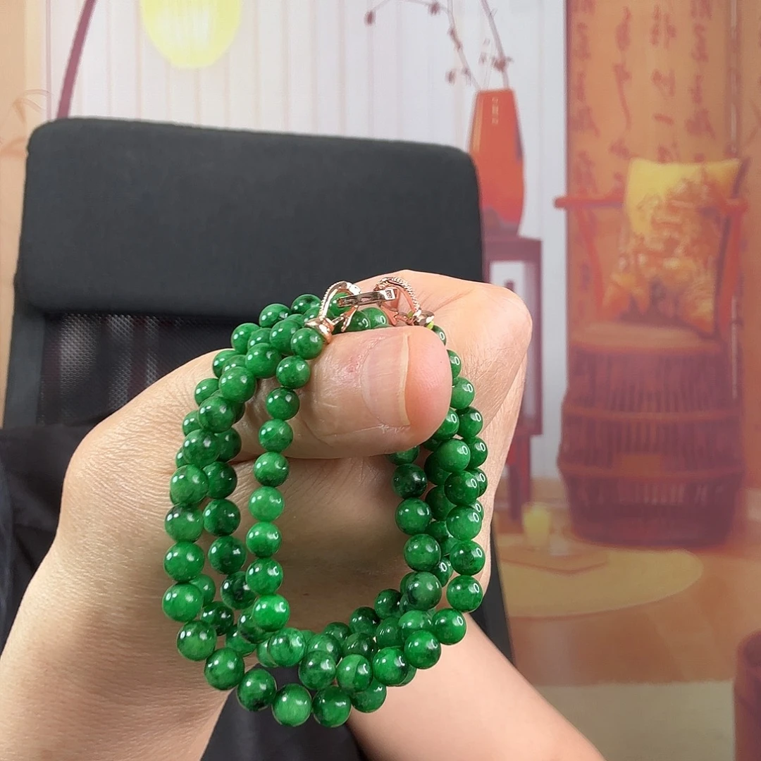 翡翠未镶嵌颈饰圆珠