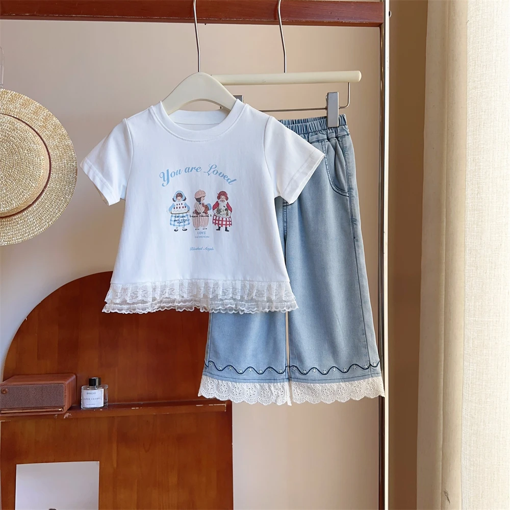 现货【珍妮派对】5240短袖女童夏季宽松T恤趣味卡通洋气百搭上衣