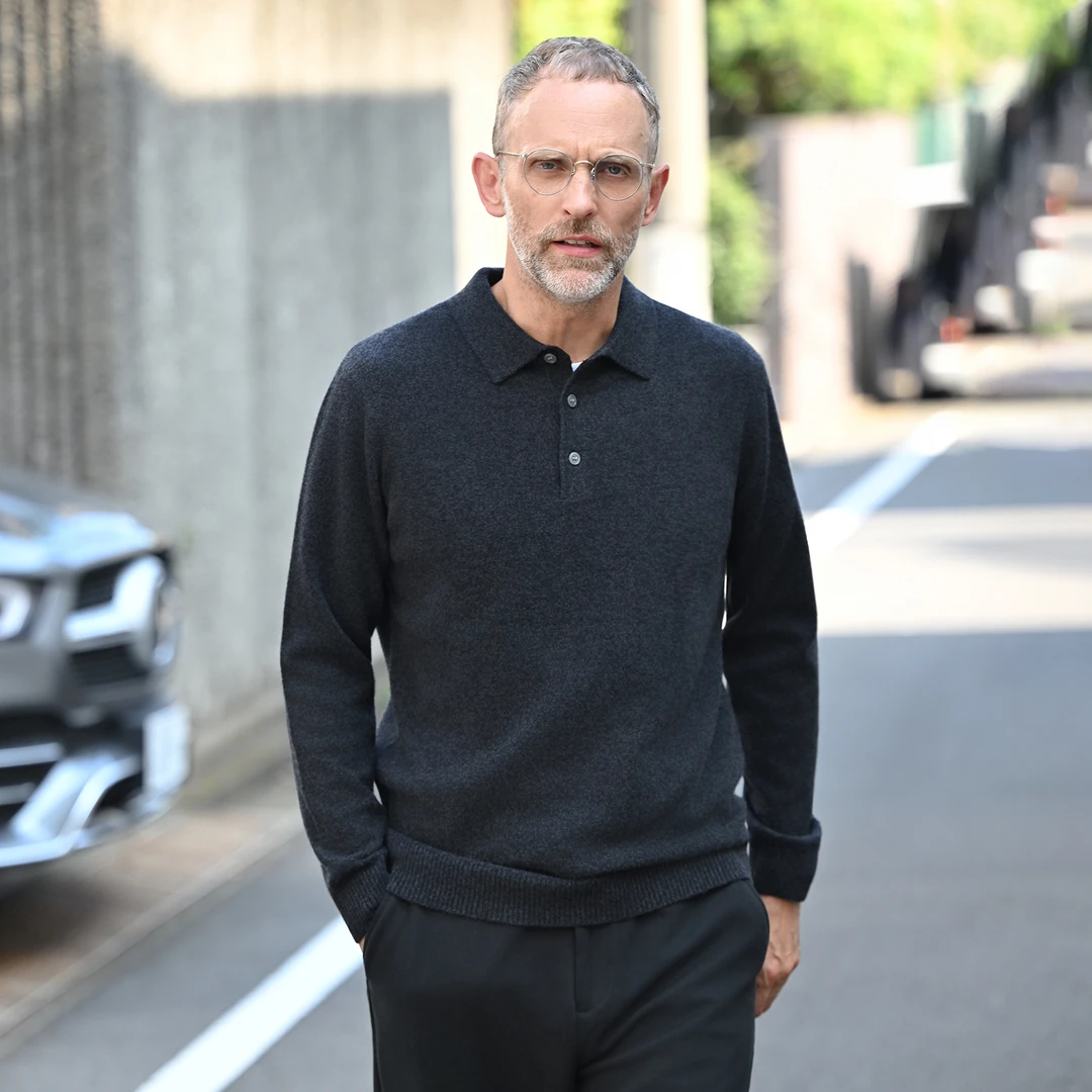 EDOT 羊绒针织衫秋冬季加厚POLO衫男士商务休闲针织羊毛打底衫