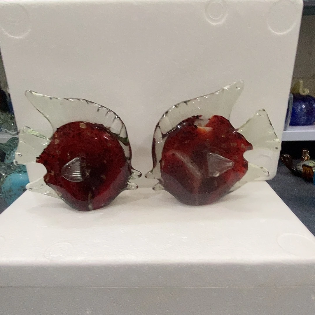 琉璃红色多宝鱼一对