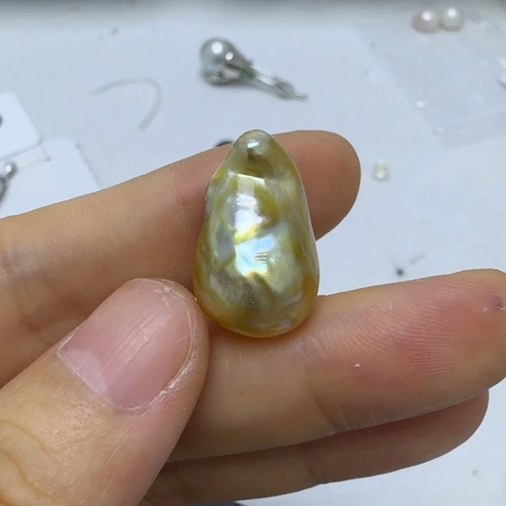 三***车海水珍珠裸珠有瑕