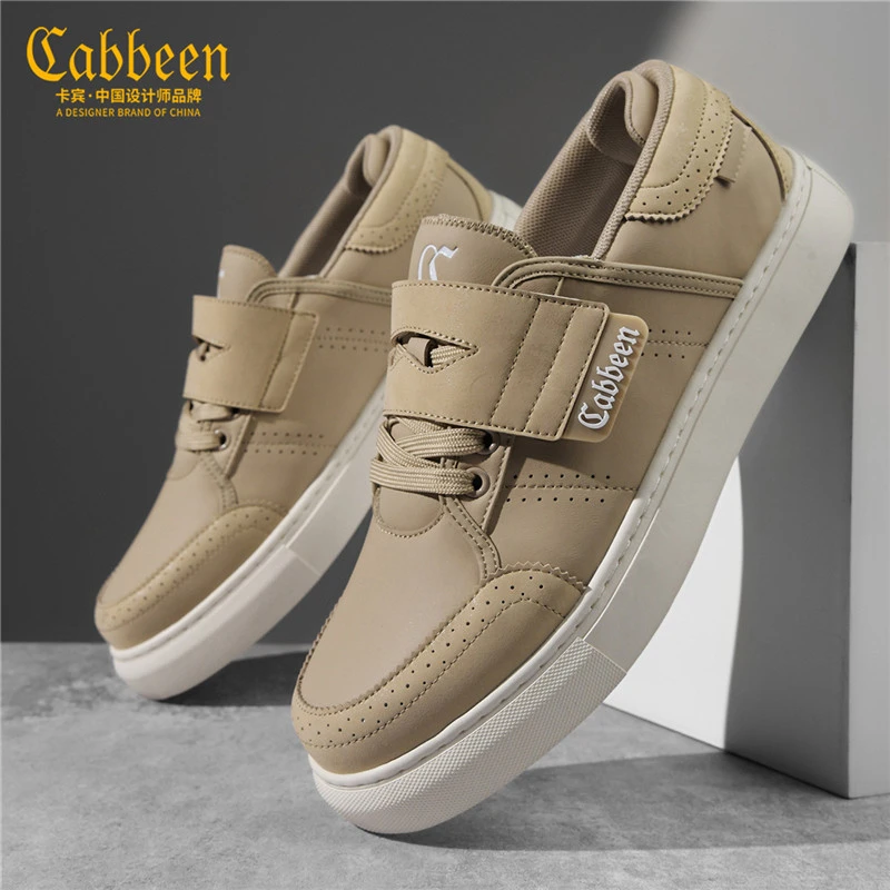 卡宾休闲板鞋男鞋2025秋季新款百搭时尚潮鞋设计师男士板鞋