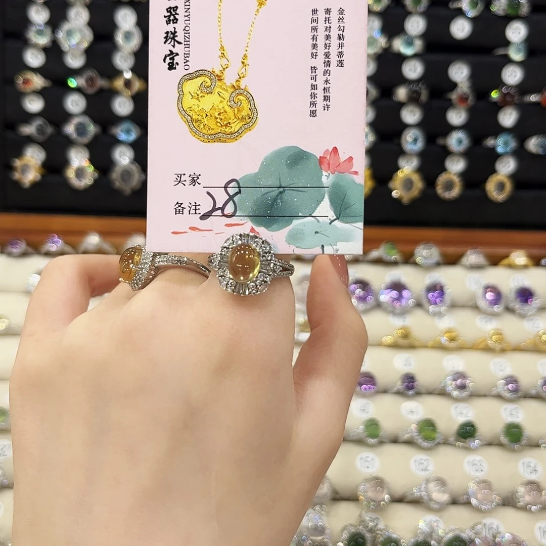 女款银S925镶嵌黄晶哇****戒指28