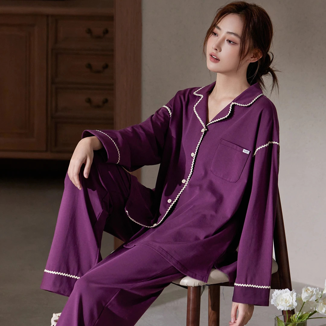睡衣女款秋季爆款2025新款琥珀流光风调性长袖亲肤宽松舒适居家服