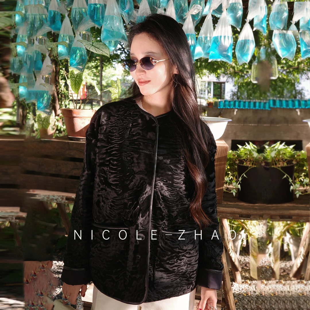 【贵姐NICOLE】收藏级限量金牌斯瓦卡拉双面穿圆领皮草外套5NWT154