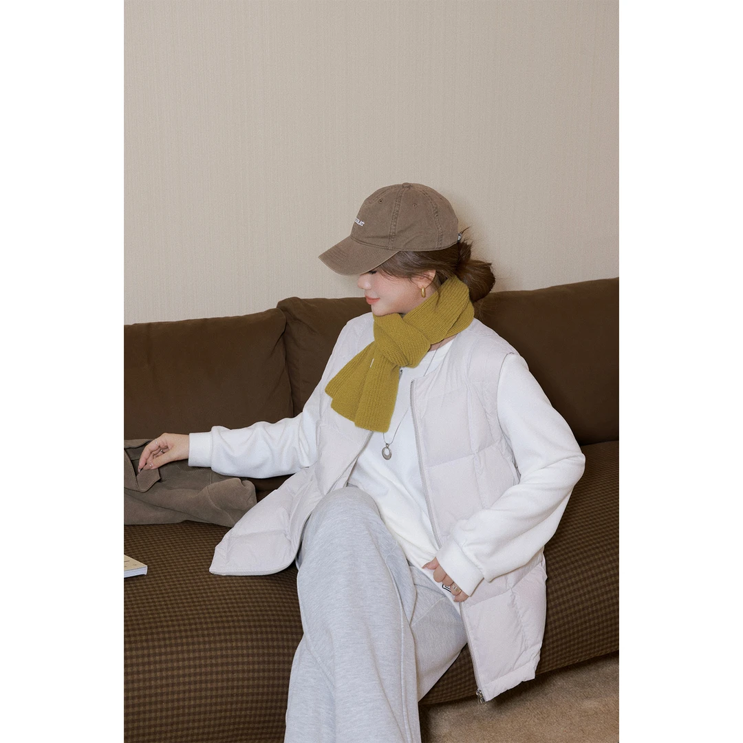 大婉酱微胖定制【简法奶油】新国标90白鸭绒冬季羽绒马甲 2645D