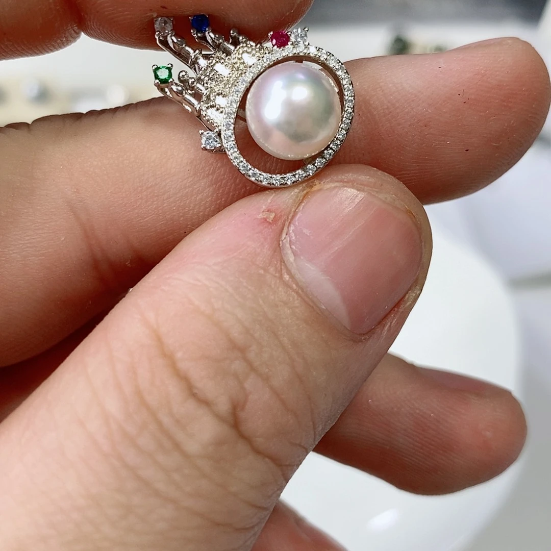 海水珍珠颈饰银S925镶嵌