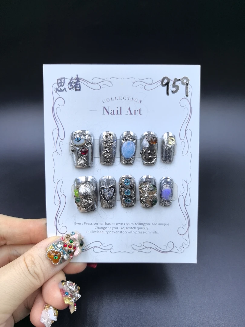 安夏 思绪 瘦瘦甲 纯手工穿戴甲10片