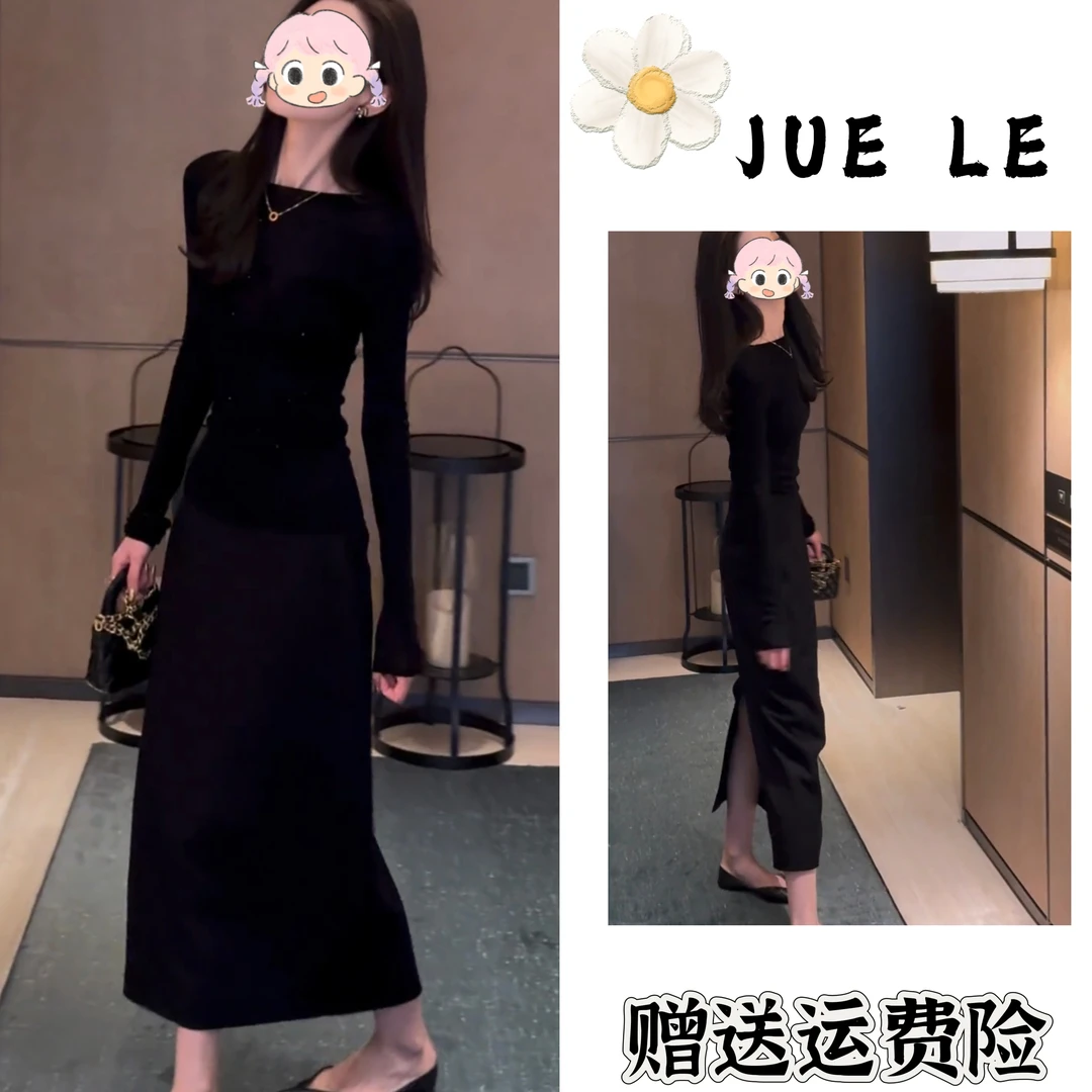 2025秋季新款时尚显瘦气质女士网红洋气两件套百搭款L11043