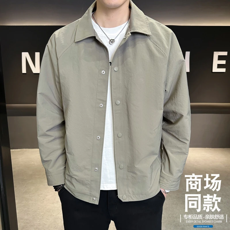 仓石一树商务休闲翻领夹克男士早秋款美式工装痞帅外套高级感男装