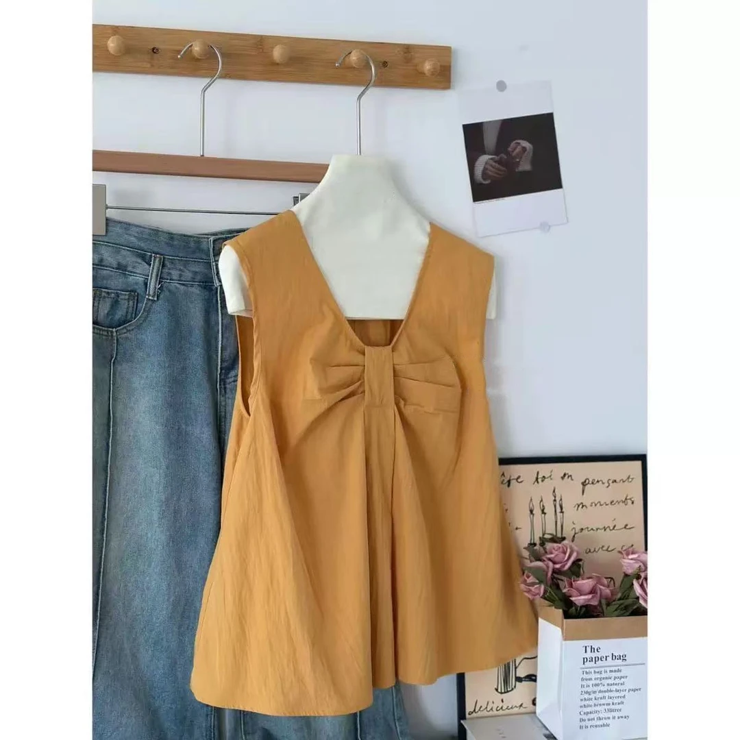 2025新款设计感V领背心女超好看韩版时尚宽松显瘦夏季无袖上衣服