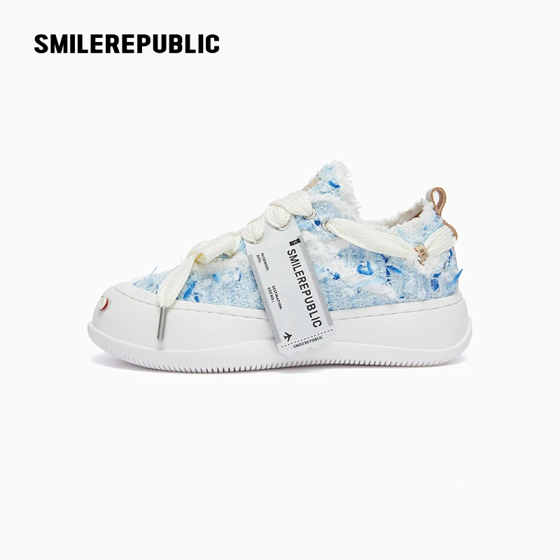 smilerepublic 飘带蓝低帮可替换开口笑厚底鞋