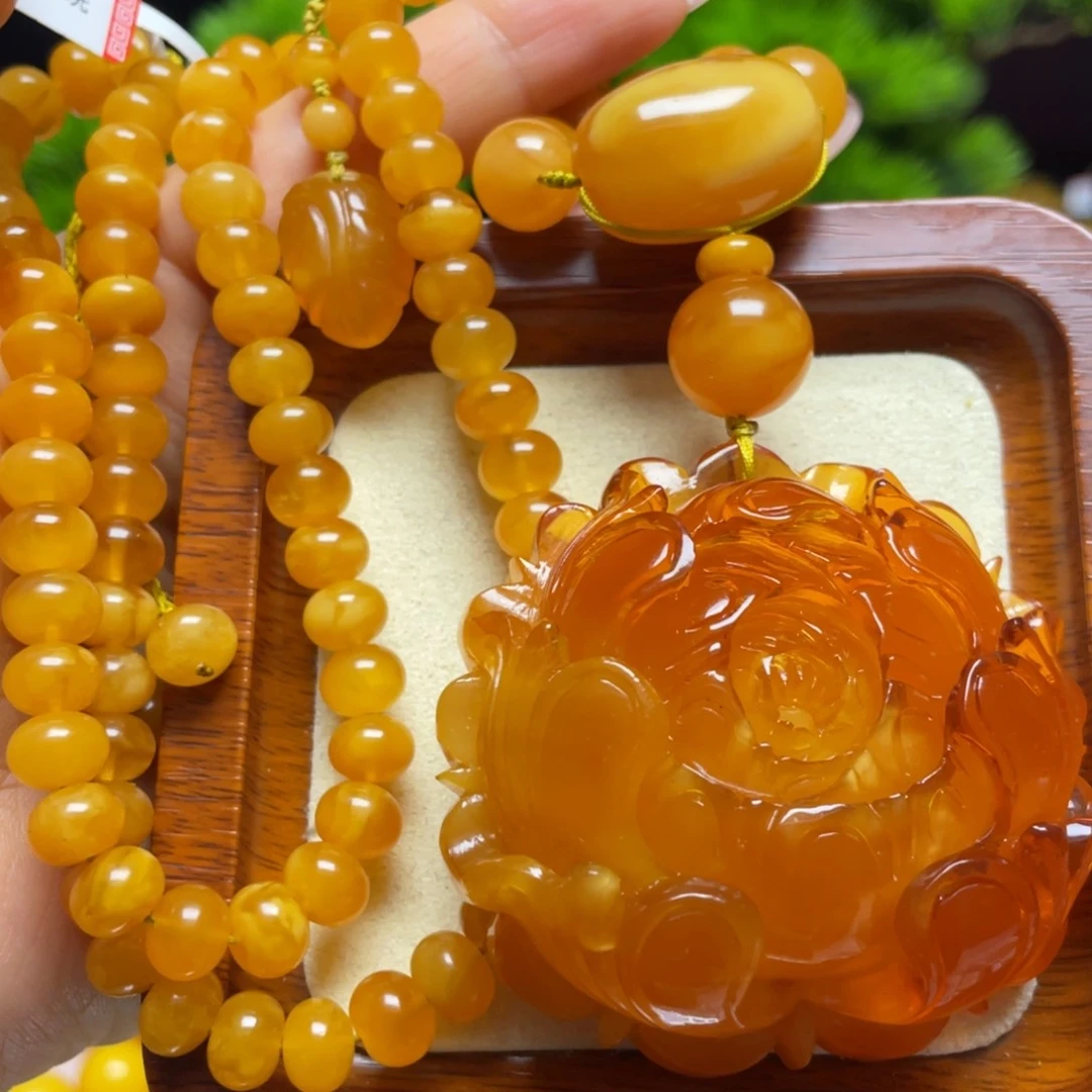 蜜蜡颈饰未镶嵌项链