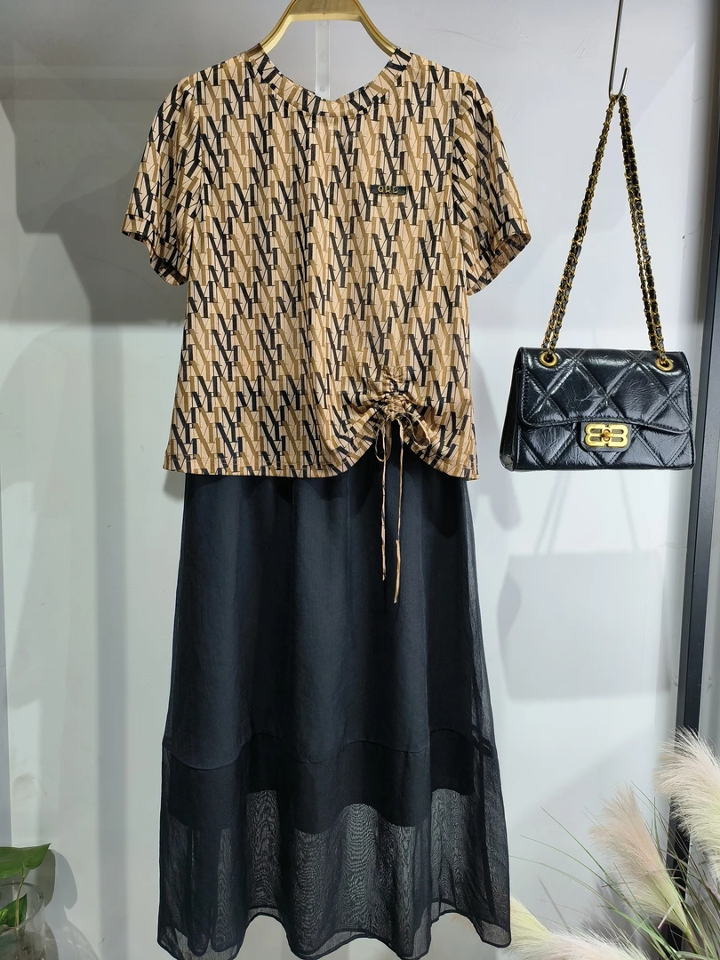 D159新款夏季2025时尚套装女潮流百搭休闲气质穿搭网红女夏两件套