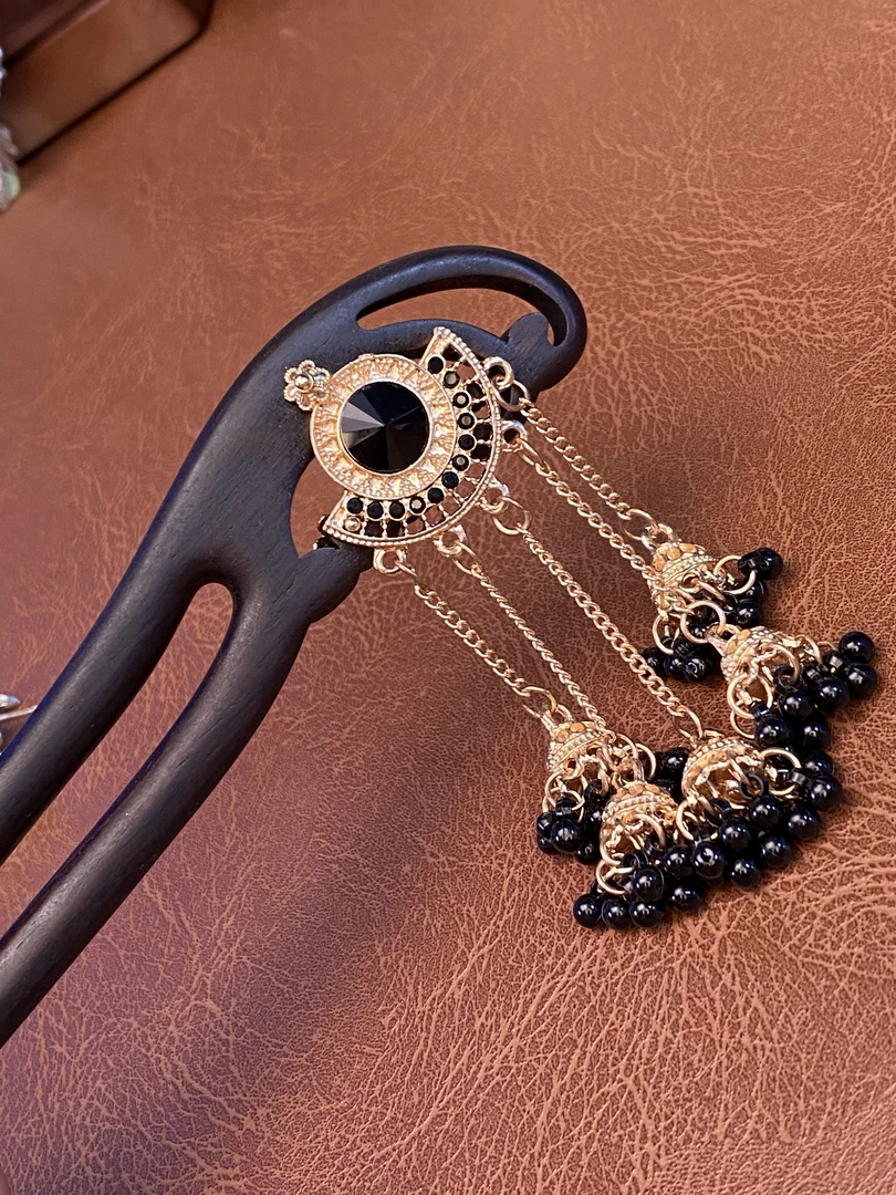 【F16】15公分 双钗五福流苏叮当发簪百搭新中式原创设计古风簪子