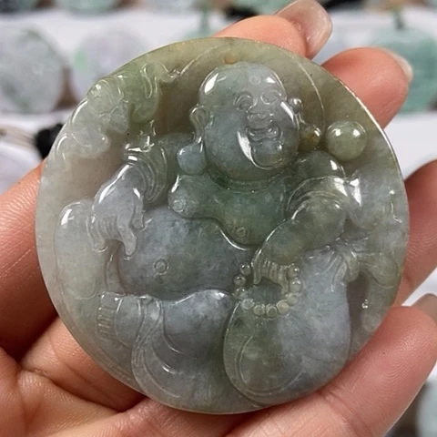 翡翠颈饰未镶嵌逍遥佛福利