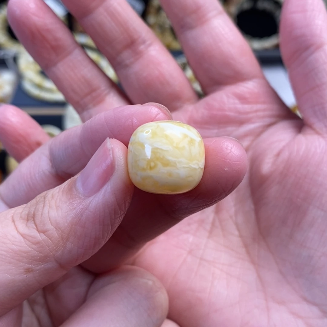 蜜蜡未镶嵌裸石虎皮纹老型单珠16