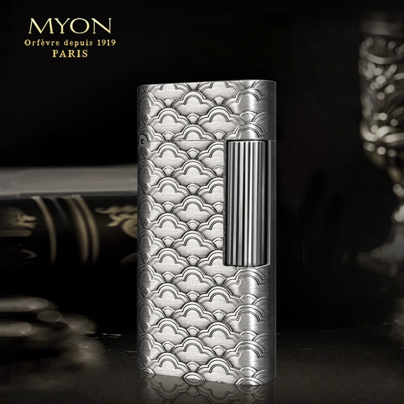 MYON欧洲勉牌煤油打火机爵士古银龙鳞纹一机一码一体机