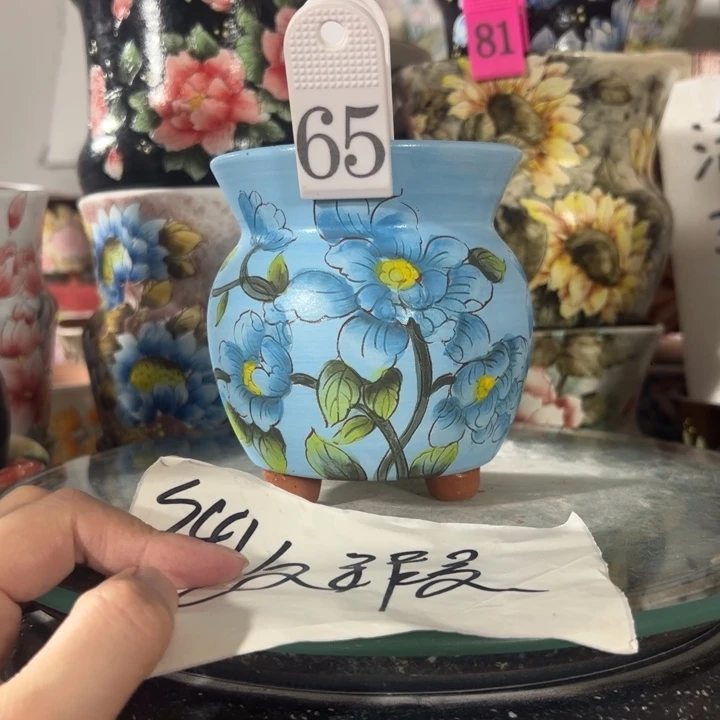 景德镇手绘花盆满38包邮偏远地区除外