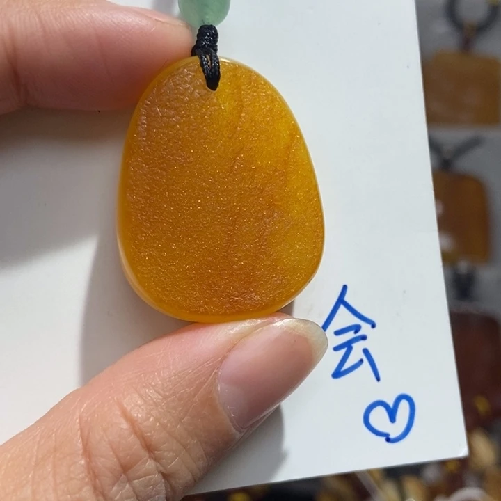 定制琥珀未镶嵌琥珀蜜蜡吊坠项链