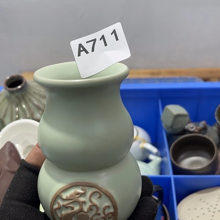 方***妍瓷片茶摆件工艺品摆件666