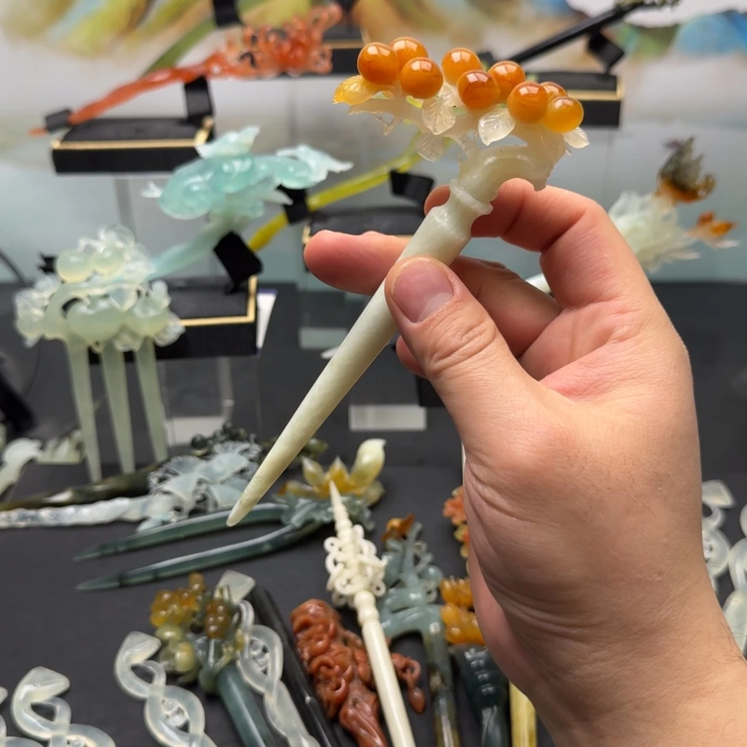 岫玉发饰未镶嵌有****