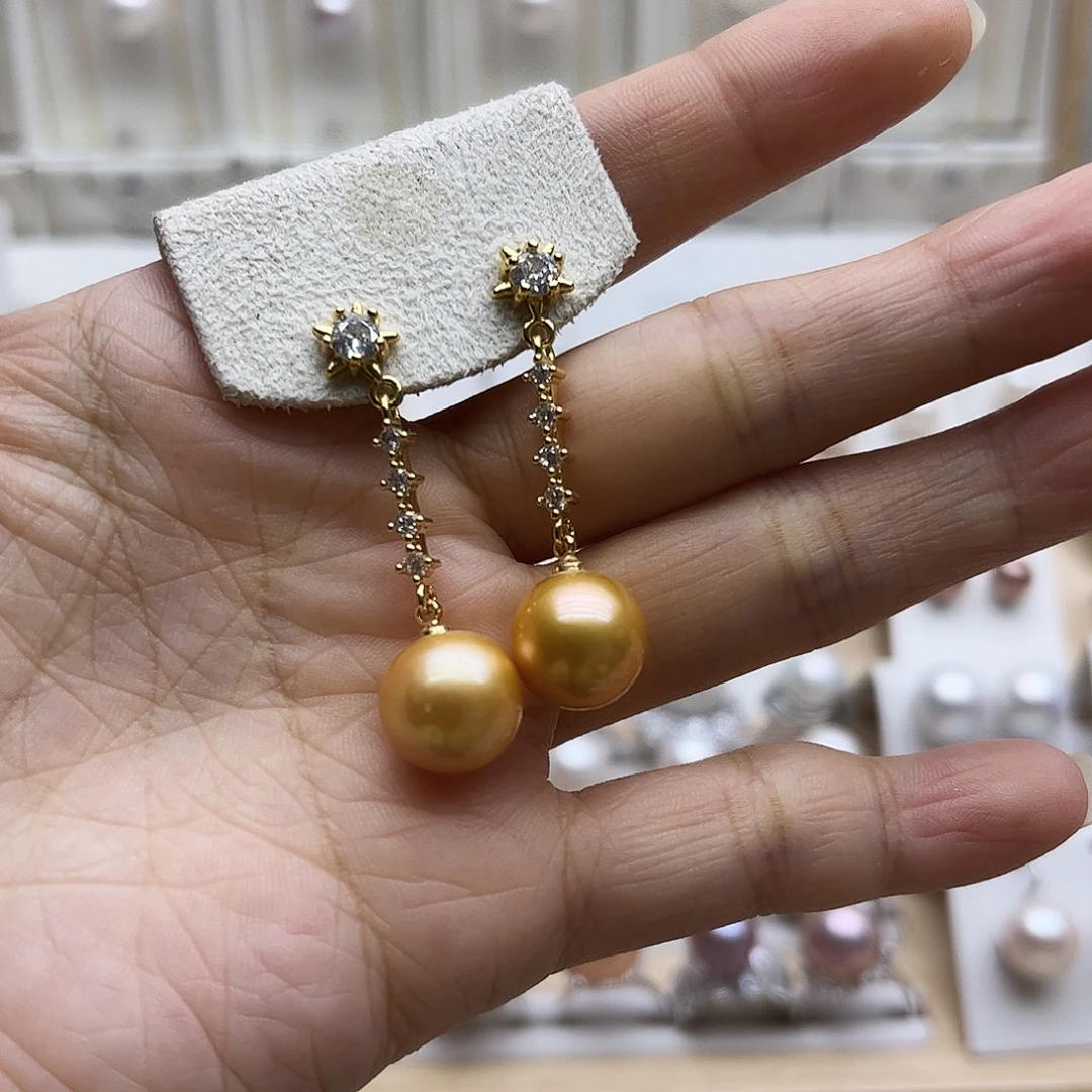 福***麟合金淡水珍珠耳饰11.1微瑕