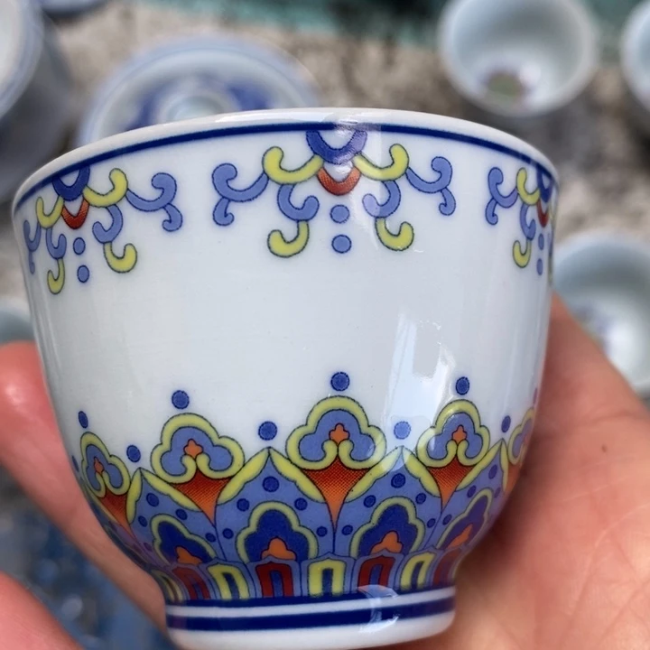 摆件陶瓷竹溪道人如意纹小杯