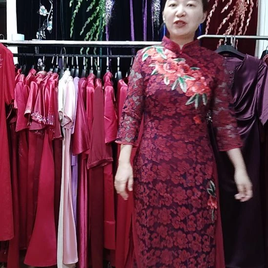 燕***格奥黛旗袍连衣裙XL码