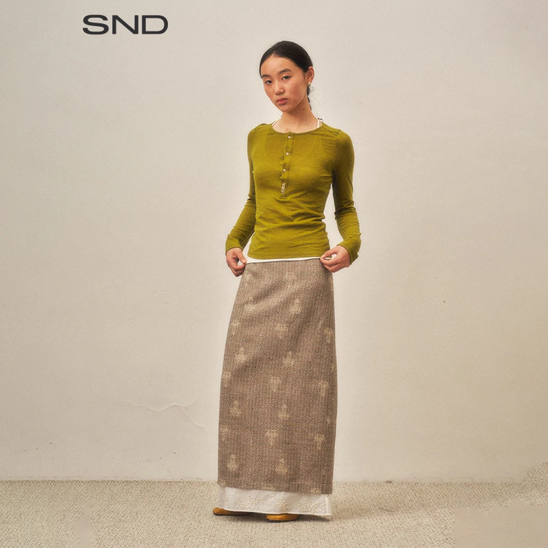 【SHAO XII 设计师品牌】SND AW25 珠片底摆拼接长裙女款