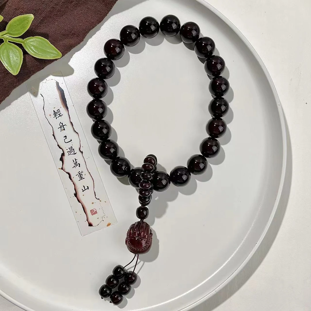 天然菩提根溏心老料大尺寸圆珠手持念珠盘玩佛珠佛手吊坠文玩手串