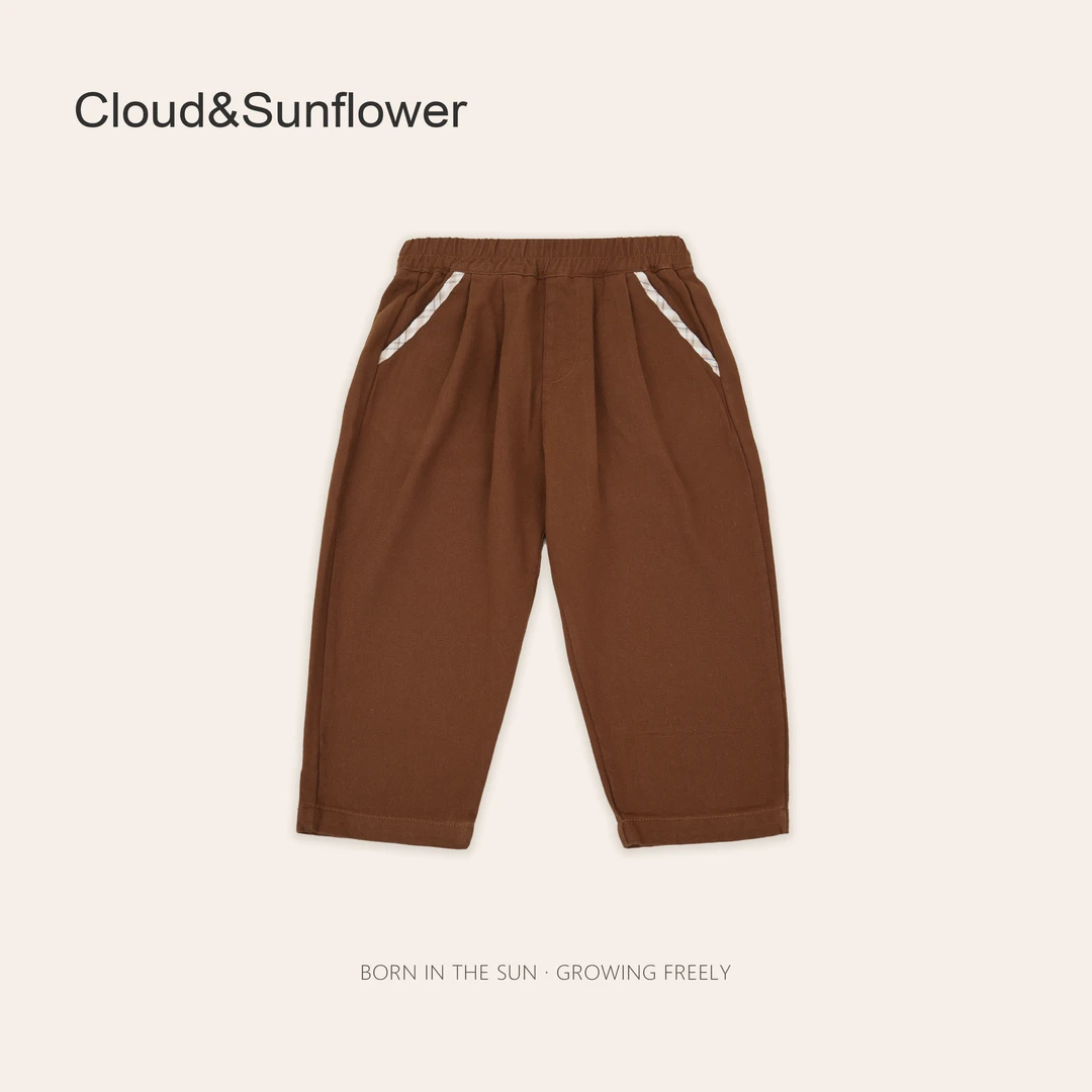 【云朵小葵】儿童秋季时尚潮流咖色休闲裤1112817