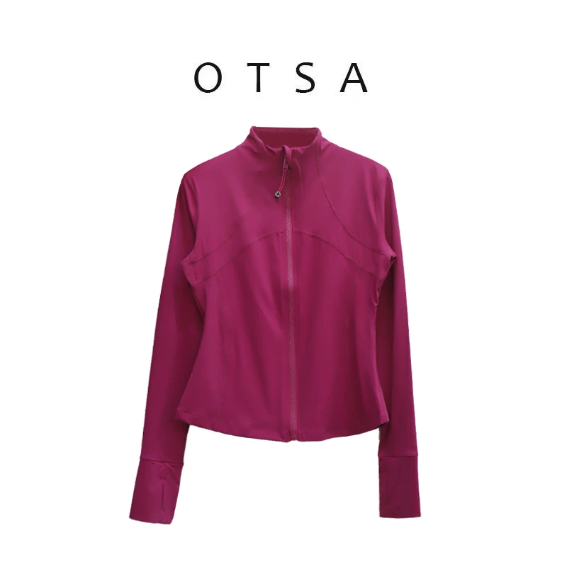 OTSA瑜伽服上衣立领瑜伽裸感运动外套户外跑步简约运动休闲外套