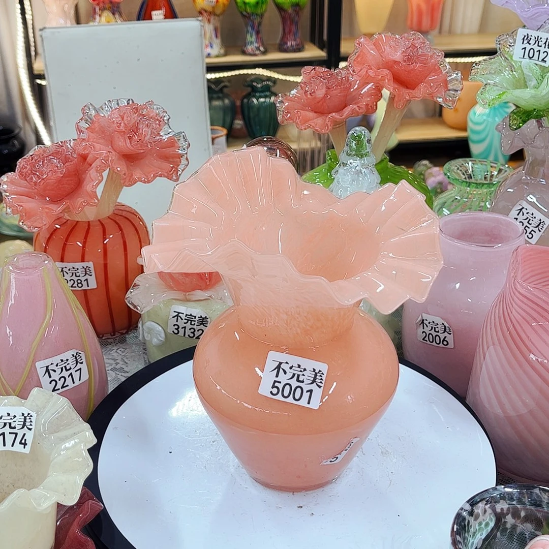 5001 家悦琉璃花瓶摆件不完美