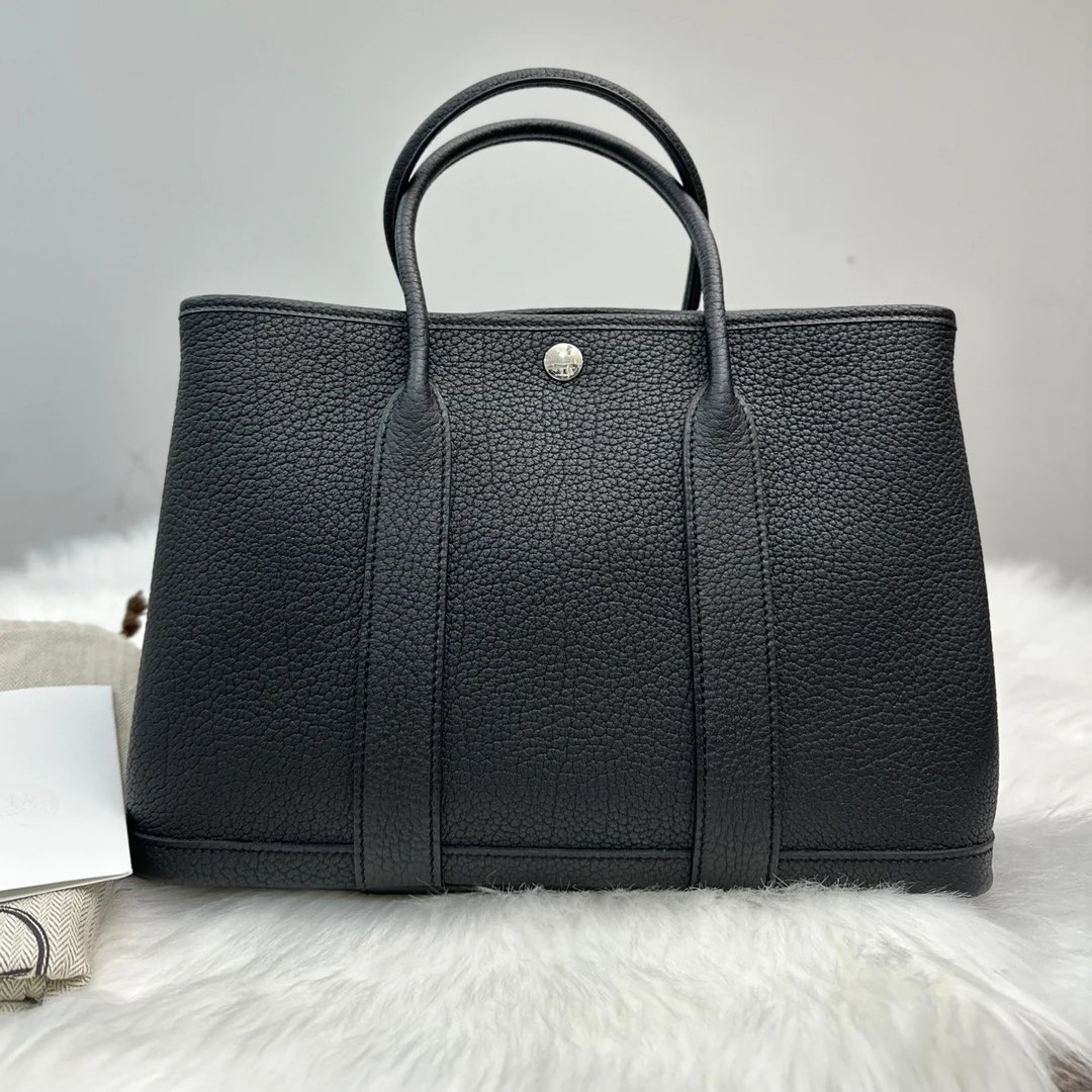 99新 Hermes/爱马仕 花园黑银30B刻 US591214