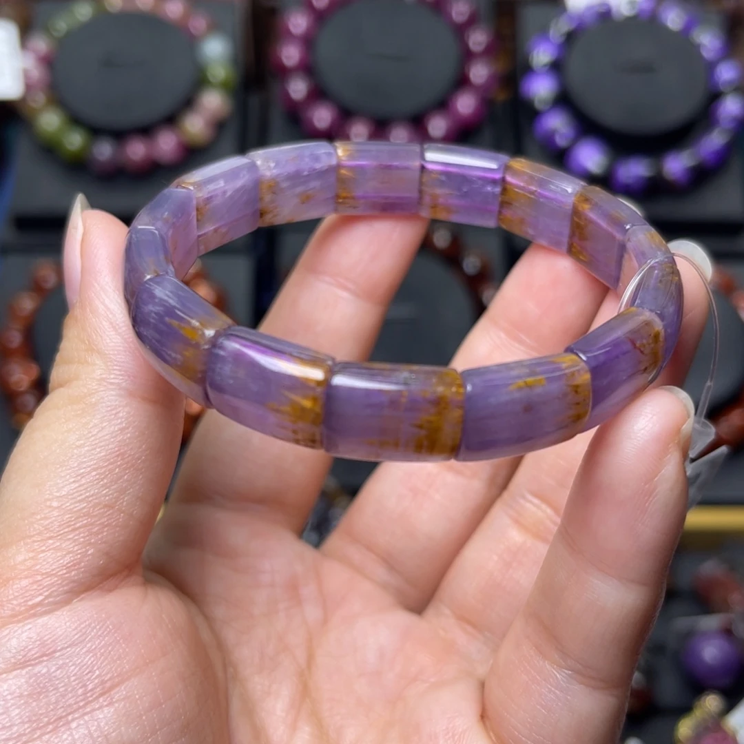 水晶未镶嵌手链极光金多多镯牌