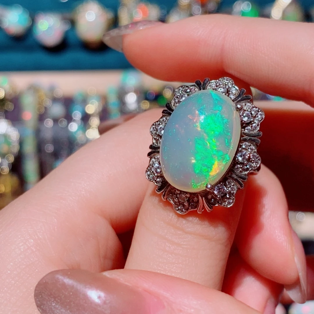 欧泊银S925镶嵌戒指