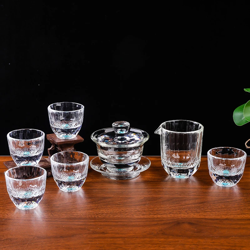 （福禄寿喜）沏时光绿松石水晶杯礼盒手工水晶高端礼品主人杯白酒杯