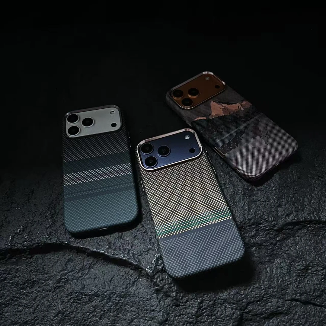 凯夫拉纹适用iPhone17Promax手机壳苹果16pm高级感超薄碳纤维纹