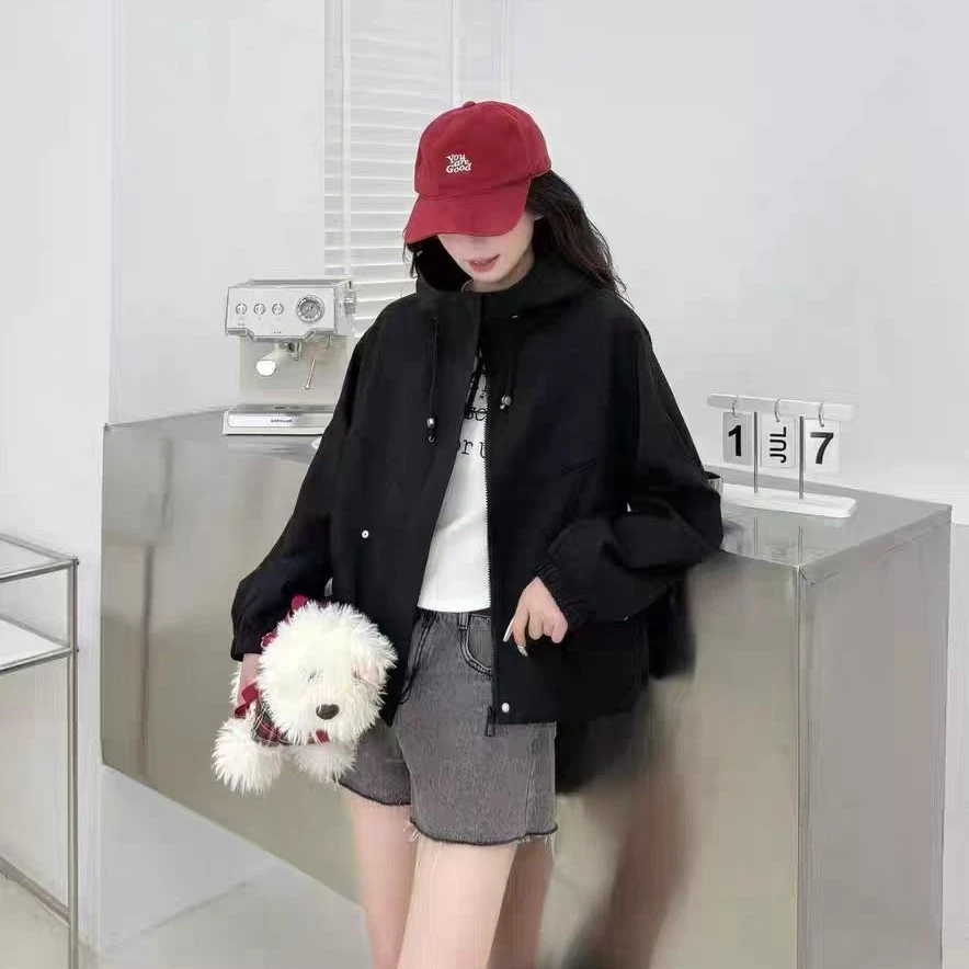 薄款休闲风秋季连帽短外套