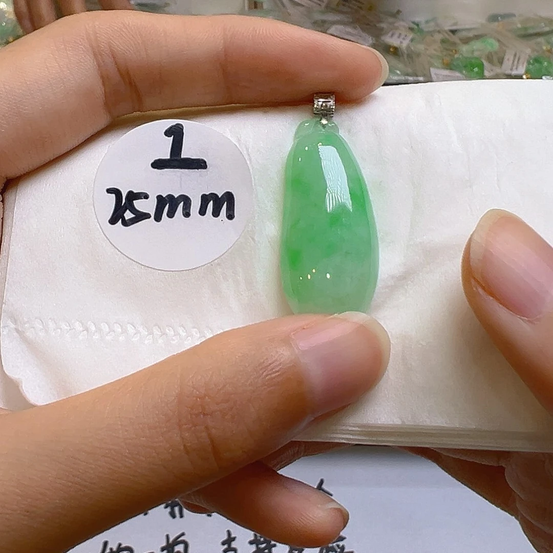 翡翠18K金镶嵌吊坠(不含链)翡翠