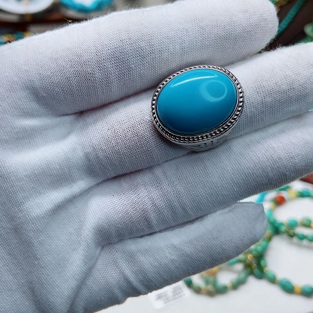 绿松石银S925镶嵌手链