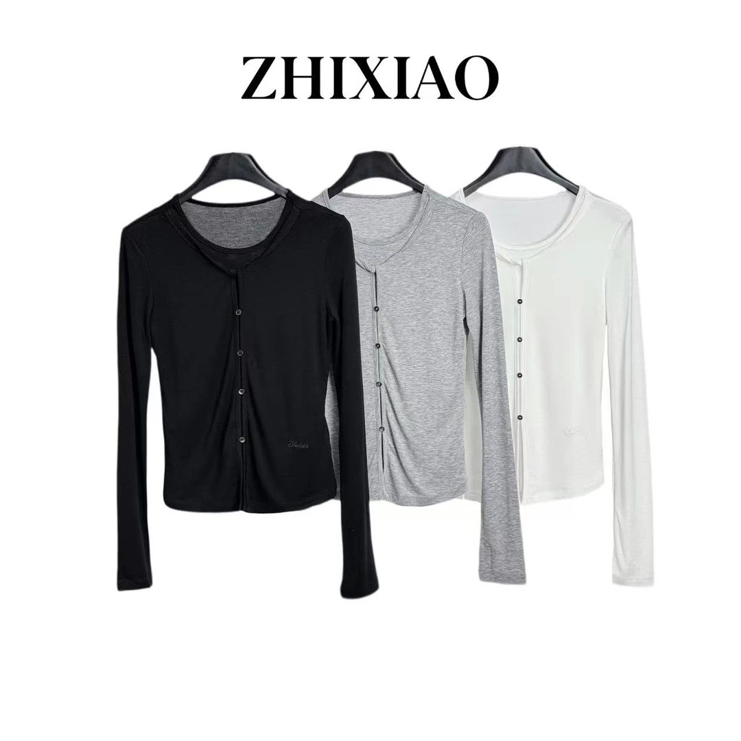 【ZHIXIAO】秋冬新款：假两件长袖上衣7059