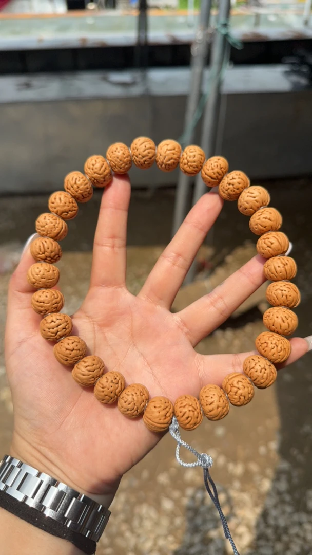 15 - 16mm野生蟠桃核小手持生命脐天然矮桩原色无修桃核珠串