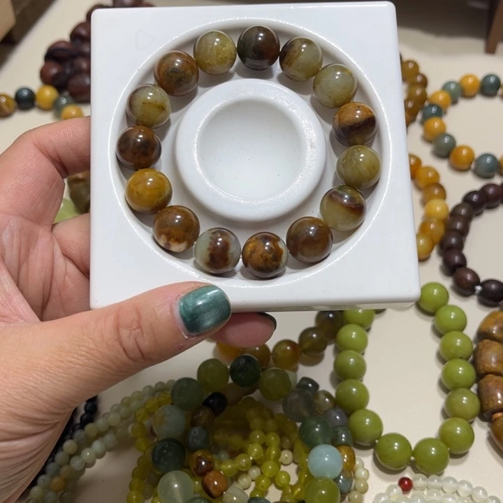 蛇纹石玉未镶嵌手链卡14