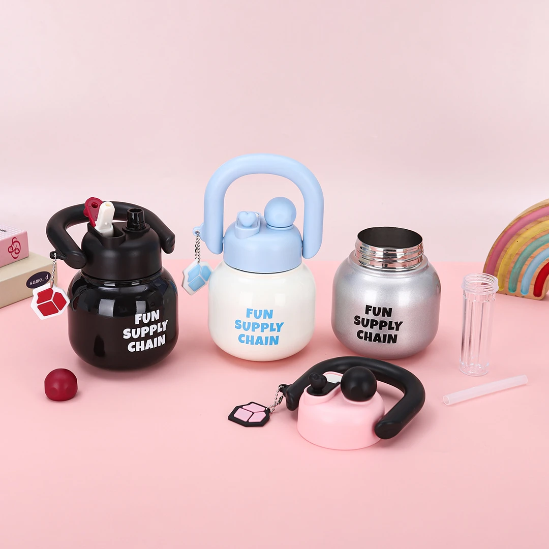 网红水杯手提太空杯水杯双饮拎壶大容量水杯子卡通水杯大肚杯四季