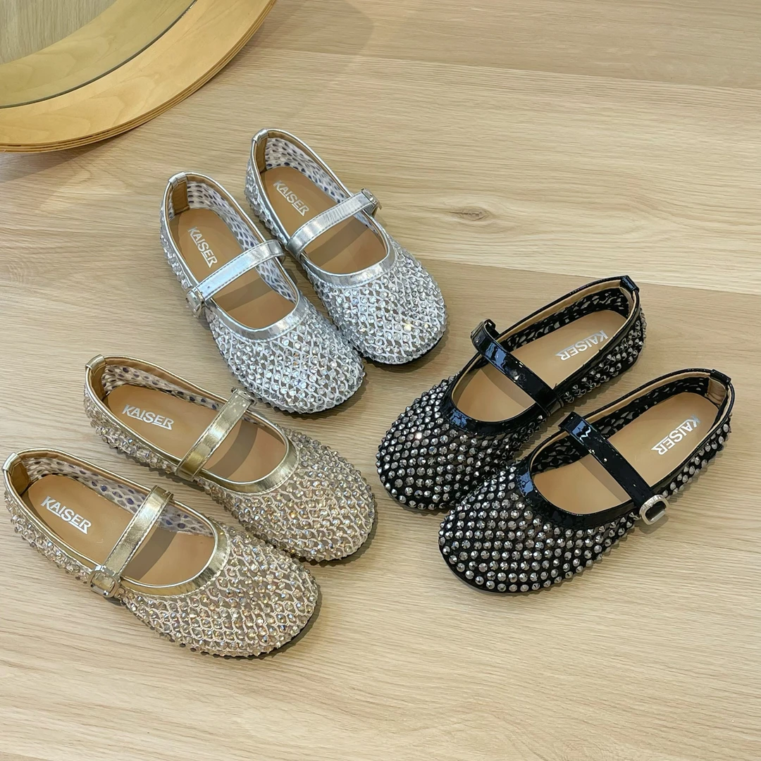 【交个有专属】凯撒千金风一字式扣带时尚水钻玛丽珍凉鞋KS1005BP