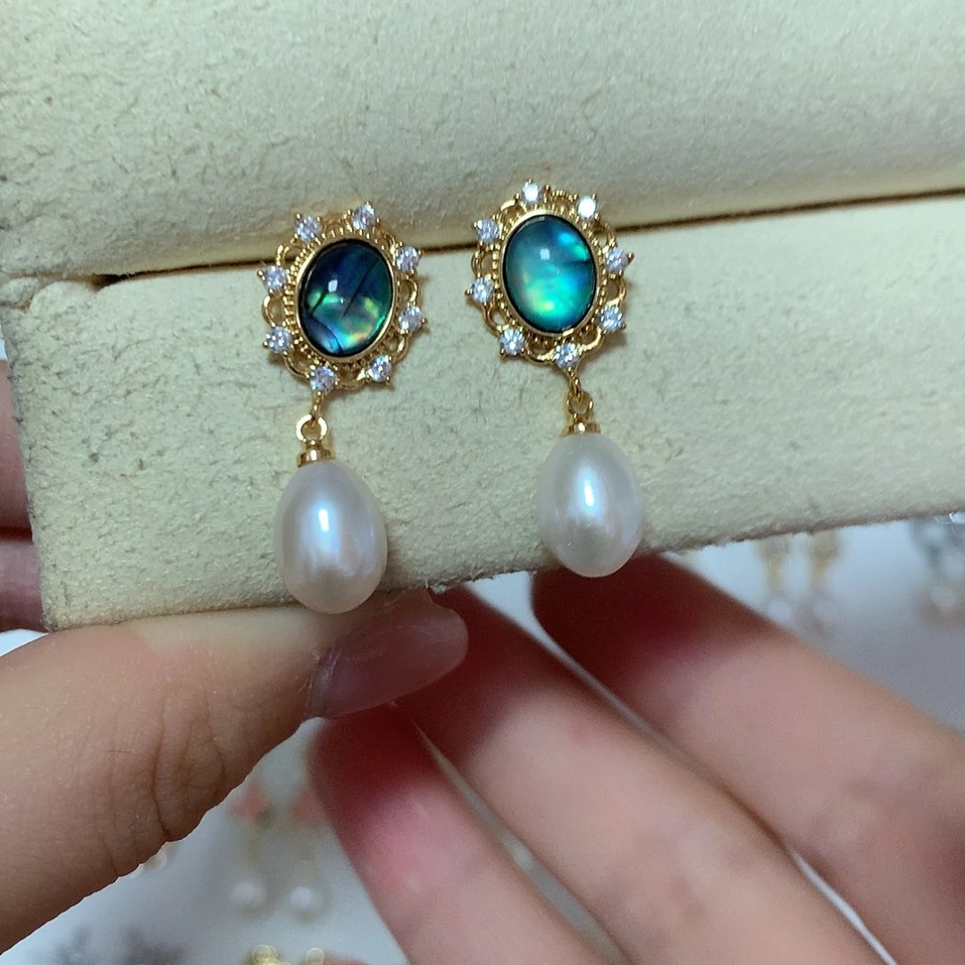 淡水珍珠耳饰合金我****！