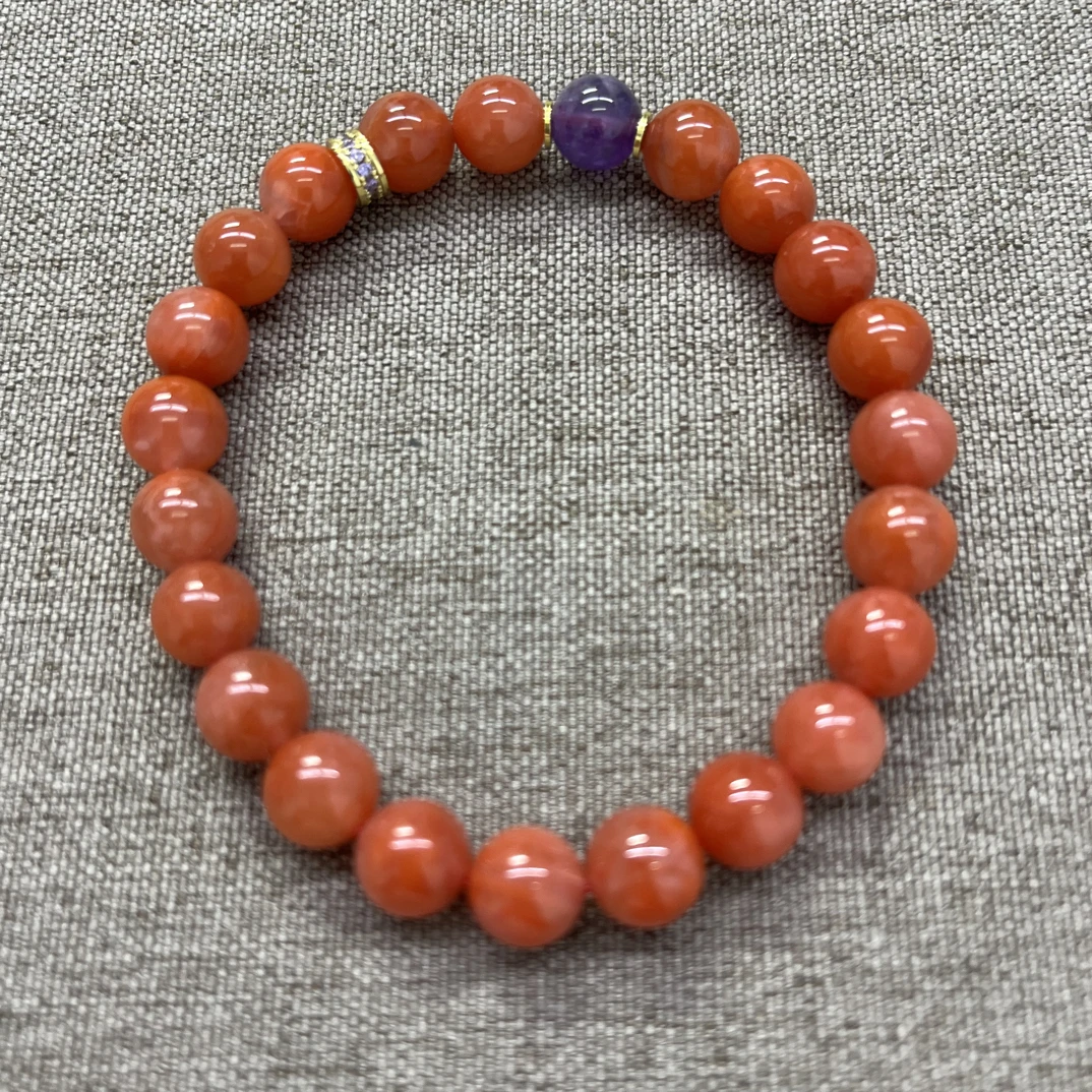 天然南红手串瓦西料8mm