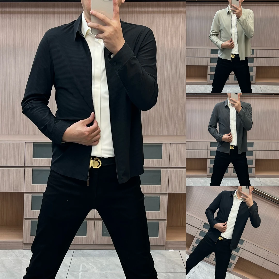 今晨优品-春夏爆款简约商务净版拉链轻薄弹力透气夹克外套78120